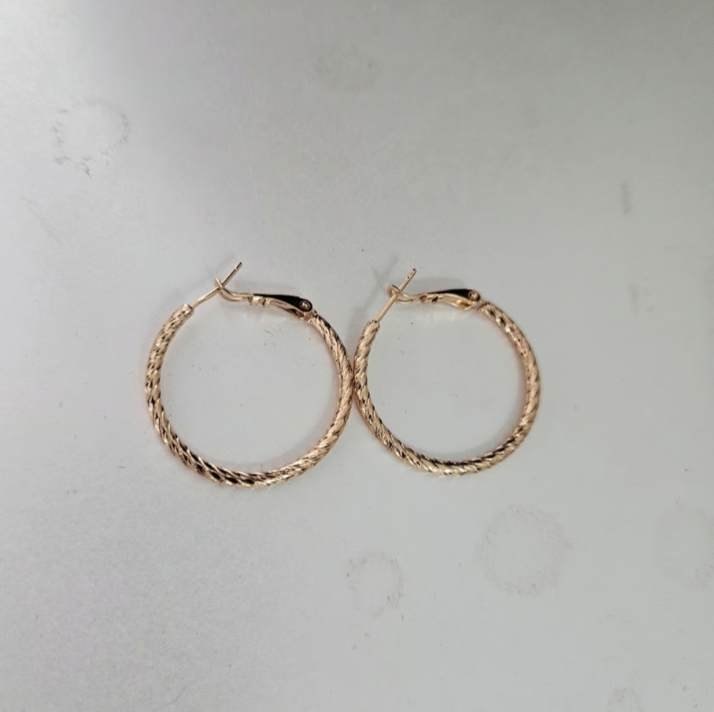 Elegant Rose Gold Tone Hoop Earrings